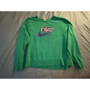 Nike Emerald Green Crewneck with Purple Logo